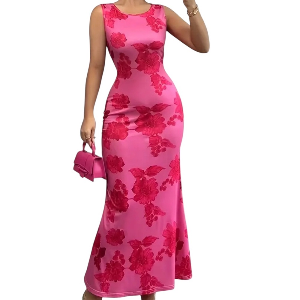 Elegant Pink Floral Dress